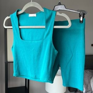 Inamorata Lincoln Tank size medium and Franklin shorts size small in teal.